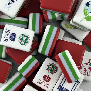 Jeu de Mahjong Américain Personnalisé avec Monogramme, en Acrylique, Style Américain, Tuiles de Mahjong Américaines - Product Image 1