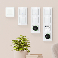 Interrupteur intelligent pour rideaux AVATTO Tuya Wi-Fi CS20, norme européenne, panneau en verre de luxe, compatible avec Alexa et Google Home