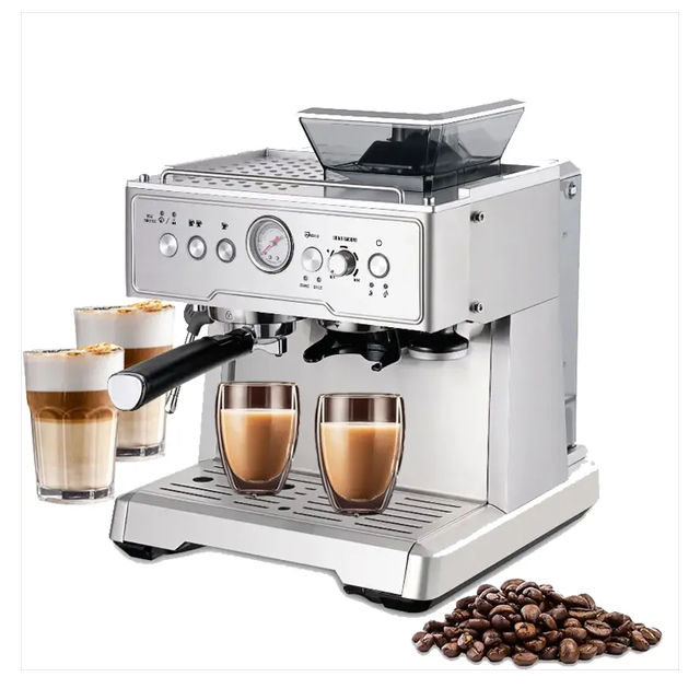 Hot-Selling Intelligent Electric Milk Foam Steam Wand 20bar Programmable Coffee Espresso and Cappuccino Machine With Grinder