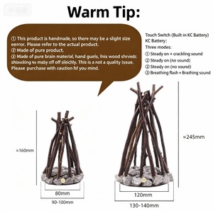 Creative Night <b>Light</b> Simple Retro Decorative Handcrafted <b>Branch</b> Shaped LED Burning Campfire 3D Desktop Ornament for Homestay - Product Image 6