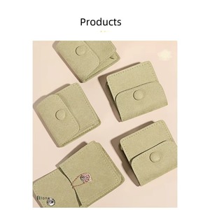 Pochette à bijoux en microfibre velours avec logo personnalisé et bouton – Emballage cadeau de luxe pour colliers, boucles d'oreilles, bagues, petites entreprises - Product Image 5