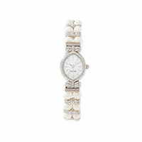 Montre-bracelet vintage en argent avec perles ovales, montre à quartz pour femme, bijoux élégants, montre-bracelet tendance pour femme, OEM ODM