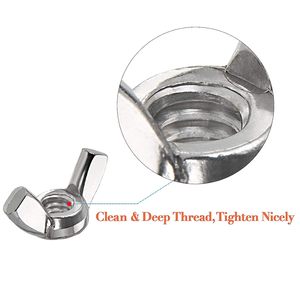 1/4"-20 Wing <strong>Nuts</strong> 304 Stainless Steel Fasteners Parts Butterfly <strong>Nut</strong> Wingnuts - Product Image 3