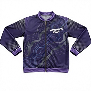 custom sublimated purple circuit full zip track jacket premium athletic activewear wholesale manufacturing <b>plant</b> vendor - Product Image 1