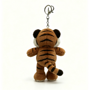 Porte-clés en peluche tigre personnalisable, porte-clés tigre en peluche, porte-clés animal en peluche tigre, mini breloque tigre en peluche - Product Image 1