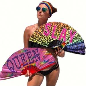 Abanico de Mano Grande, Abanico de Bambú Personalizado, Abanico con Logotipo Personalizado, Tai Ji Kung Fu, Abanico Tallado - Product Image 1