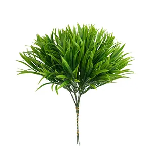 Оптовые продажи искусственное поле для мини--YDQC01 6 шт. в комплекте Мини Искусственные стебли Пластиковые Зеленые растения искусственная Весенняя трава для домашнего декора стен