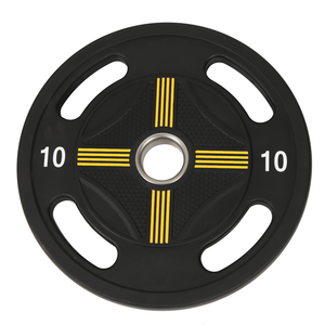 <span class=keywords><strong>Vente</strong></span> directe d'usine 5-25Kg Plaques de <span class=keywords><strong>poids</strong></span> noires Plaque en caoutchouc à 4 trous pour l'exercice au gymnase - Product Image 2