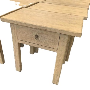 Comodino un cassetto in <span class=keywords><strong>legno</strong></span> di <span class=keywords><strong>olmo</strong></span> di recupero naturale rustico antico cinese - Product Image 2