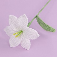 Lys au crochet simulé de haute qualité, fleur fraîche préservée, produit premium transfrontalier, lys tricoté, cadeau d'anniversaire
