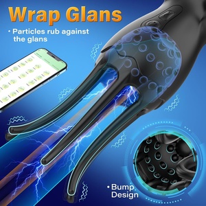 Jouet <span class=keywords><strong>vibrant</strong></span> 2-en-1 pour hommes avec 9 modes de stimulation et vibrations, stimulateur de gland pour plaisir masculin, avec application, stimulateur pénien tentaculaire 360° ° Formation terminée - Product Image 2