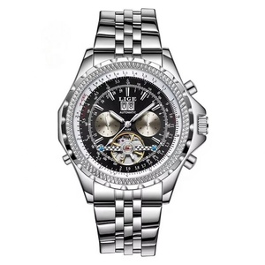 High Quality Men's Skeleton Waterproof <b>Automatic</b> Watch Luminous Calendar Stainless Steel Dress <b>Chronograph</b> Mechanical Wristwatch - Product Image 3