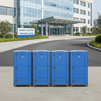 Toilettes portables pour événements, cabine de toilettes mobile avec station de lavage des mains, unité de toilettes en plastique
