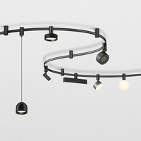Rail lumineux linéaire courbé et flexible pour plafond commercial, 48V Tuya Zigbee, éclairage sur rail flexible