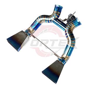 ท่อไอเสีย Vortex Titanium Blue Race Spec สำหรับ McLaren 650S 3.8T พร้อมท่อ Pie-Cut Conduit และปลายท่อคู่รูปทรง Trapezoid สี Burnt - Product Image 3
