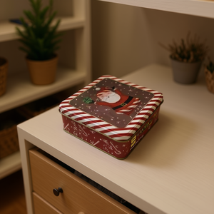 Homeera Decorative Storage Box Iron Rectangle Christmas Decoration 15.3x5.5cm Classic Style Living Room Use - Product Image 2