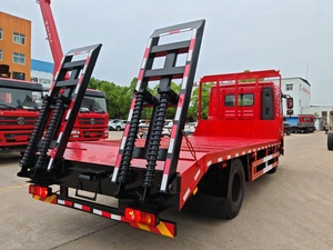 Maquinaria pesada de construcción de 31 toneladas y camiones de plataforma plana de 9,6 m se utilizan para transportar camiones de plataforma plana 6x4 nuevos con retroexcavadora. - Product Image 5