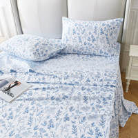 Parure de Draps de Lit Imprimée en Microfibre 4 Pièces Grand Lit Impression Personnalisée