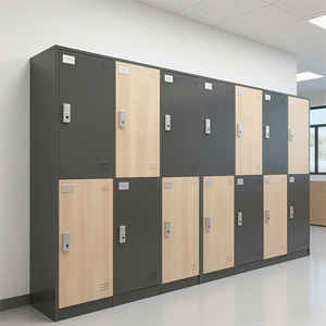 Nouvelle armoire de rangement extérieure moderne en bois ignifuge et écologique, en forme de Z, épaisseur 12 mm, pour hôpitaux, gymnases et appartements - Product Image 3