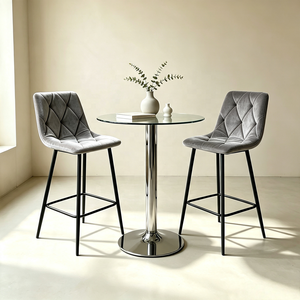 <span class=keywords><strong>Tabouret</strong></span> <span class=keywords><strong>de</strong></span> <span class=keywords><strong>bar</strong></span> en <span class=keywords><strong>velours</strong></span> nordique, chaise <span class=keywords><strong>de</strong></span> <span class=keywords><strong>bar</strong></span> rembourrée avec dossier capitonné en losanges pour la maison, l'hôtel, le café, le <span class=keywords><strong>bar</strong></span> - Product Image 6
