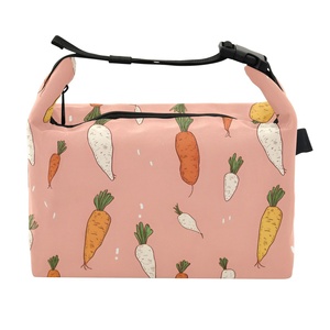 Sac à déjeuner personnalisé avec motif de carotte, style tropical hawaïen, sac isotherme pour pique-nique scolaire en plein air - Product Image 1