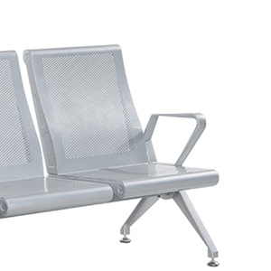 Chaise d'attente en alliage d'aluminium Europe And Aluminum Alloy P1607AL avec accoudoirs pour hôpitaux et espaces publics, couleur argent - Product Image 3