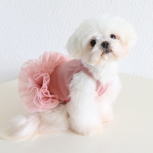 2024 gaya baru Korea Jepang musim semi dan musim panas pakaian anjing mewah kelas atas rok benang hewan peliharaan gaun Tutu anjing grosir - Product Image 5