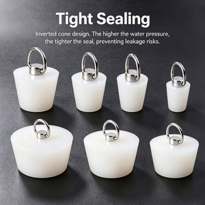 Bouchon de vidange en silicone et acier inoxydable poli multi-tailles, bouchon d'égout, bouchon d'étanchéité pour tuyau, adapté aux diamètres et aux réparations - Product Image 2