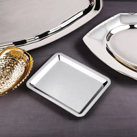 Plateau de service en plaqué argent antique avec logo personnalisé Plateau en argent de forme rectangulaire décoratif pour récompenses et cadeaux