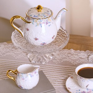 Service à thé de l'après-midi <span class=keywords><strong>en</strong></span> céramique colorée de style pastoral Secret Garden, luxe léger et rétro, avec tasses, soucoupes, théière et sucrier - Product Image 2