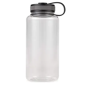 Botol Air Olahraga Tritan Ramah Lingkungan Sehat Bebas BPA, Ukuran Plus dengan Putaran Mulut Lebar