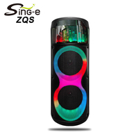 Enceinte portable sans fil ZQS8223 double 8 pouces avec lumières, son stéréo puissant, basses profondes, enceintes d'extérieur prenant en charge la double couplage