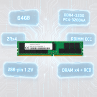 Mémoire serveur haute densité 64 Go HMAA8GR7AJR4N XN DDR4 RDIMM 3200 ECC 2Rx4, 288 broches, RAM pour centre de données testée
