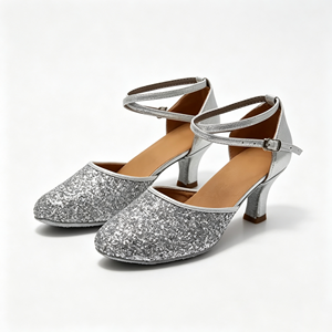 Chaussures de <span class=keywords><strong>danse</strong></span> pour femmes, argentées, classiques, avec doublure en coton pailleté, pour la <span class=keywords><strong>danse</strong></span> de salon/latine/salsa/<span class=keywords><strong>kizomba</strong></span> - Product Image 1