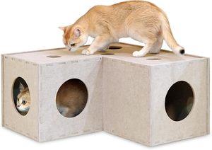 Niche pour chat en feutre insonorisant – Tanière pliable et tunnel de jeu intérieur confortable - Product Image 3