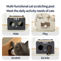 Grande maison de chat en papier ondulé de lit de grattoir de chat de feutre plié à la mode pour des chats