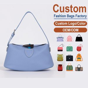 Bolso de Hombro de Cuero Genuino con Hebilla de Cuerno y Diseño en Contraste, Minimalista, Premium, para Viajes Diarios, Procesamiento ODM - Product Image 1