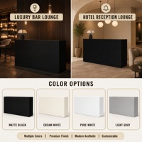 Bureau de réception moderne et durable en placage MDF, plusieurs couleurs au choix, personnalisable, poste de travail commercial pour hôtel et bureau