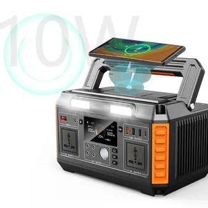 600w portable power station Outdoor portable solar power station with Wireless charging Type-C PD both ways charging