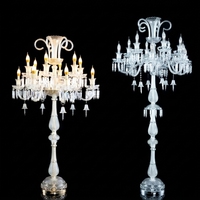 Centre de table moderne pour mariage, fournitures de fête, support à fleurs en verre transparent et métal doré/argenté, centres de table de mariage