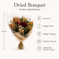 Bouquet de fleurs séchées naturelles de 50 cm, approvisionnement en gros, couleurs personnalisées OEM pour la décoration de la maison et des événements
