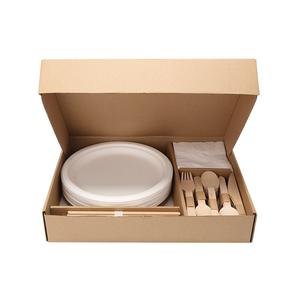 Service de <span class=keywords><strong>vaisselle</strong></span> blanc écologique de 24 pièces <span class=keywords><strong>vaisselle</strong></span> bon marché service de <span class=keywords><strong>vaisselle</strong></span> de mariage <span class=keywords><strong>jetable</strong></span> kit cadeau de <span class=keywords><strong>vaisselle</strong></span> de table - Product Image 2