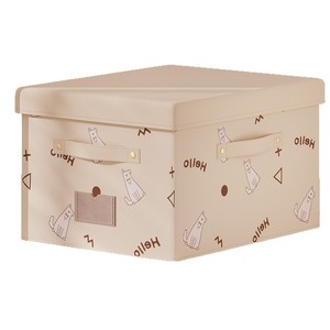 Cute Puppy Washable Fabric <b>Storage</b> <b>Box</b> Rectangle Apricot Pink Foldable Wardrobe Organizer Large Capacity Children Toy <b>Box</b> - Product Image 5