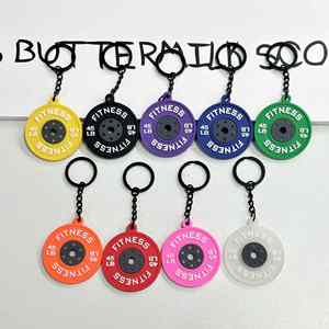 High Quality Exquisite Fitness Keychains with Dumbbell Plates Kettlebells for Bags Pendants and Ornaments - Product Image 1