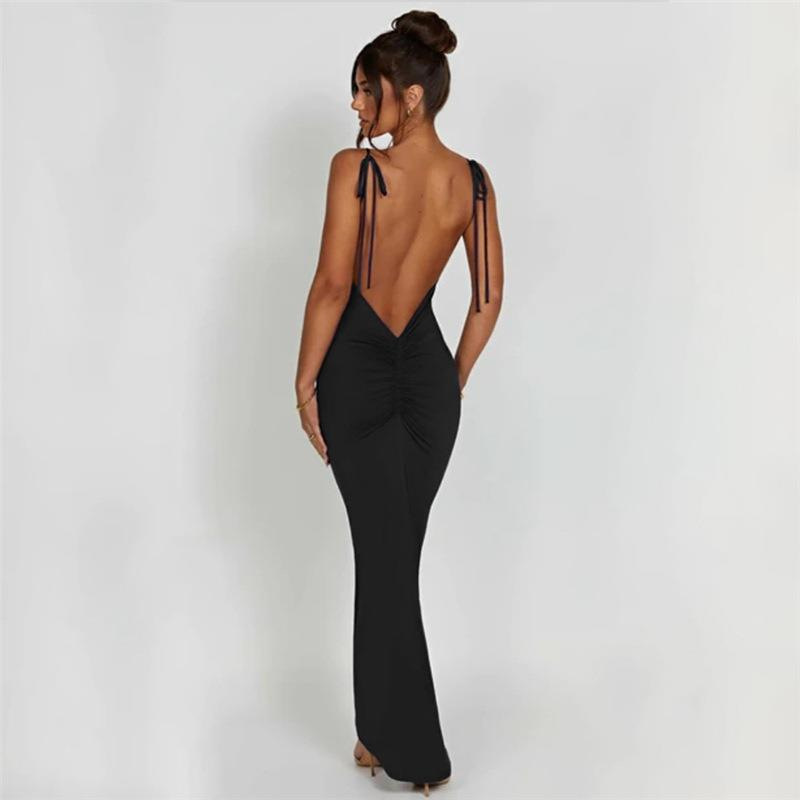 princess polly baby blue dress Afterglow Backless Cowl Neck Maxi Dress Off White– Selfie Leslie main image 1