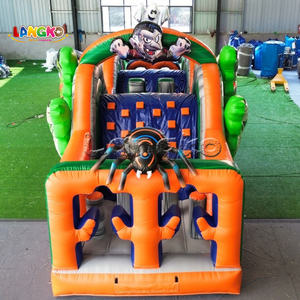 บ้านลมเป่าลมพีวีซีสำหรับฮาโลวีน ลังโก พร้อมสนามเด็กเล่นแบบมีสิ่งกีดขวางกลางแจ้ง บ้านลมผีสิงสุดหลอนพร้อมสไลเดอร์ - Product Image 1