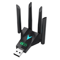 Adapter USB WiFi Dual Band, 600Mbps/1300Mbps WiFi USB Dual Band 2.4G/5Ghz USB3.0 kecepatan tinggi 802.11AC 4 antena Receiver nirkabel gratis
