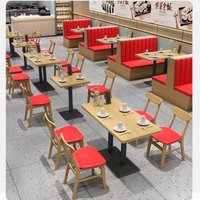 Mobilier de restauration sur mesure : Ensemble table et chaises commerciaux, banquette murale pour restaurant de poulet frit, fast-food et salon de thé