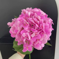 Hydrangeas artificielles de haute qualité au toucher réel, grande tête, vert et blanc, fleur d'hortensia en latex, hydrangea pour décoration de mariage