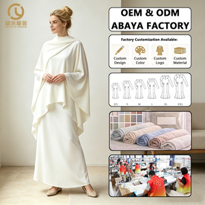 Nuovo abito Casual a maniche lunghe in raso ricamo a mano musulmano <span class=keywords><strong>donna</strong></span> <span class=keywords><strong>Abaya</strong></span> per la preghiera OEM servizio ampio abito da preghiera invernale - Product Image 1